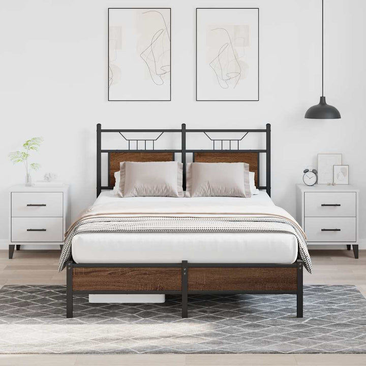 sengeramme 120x200 cm uden madras konstrueret træ brunt eg