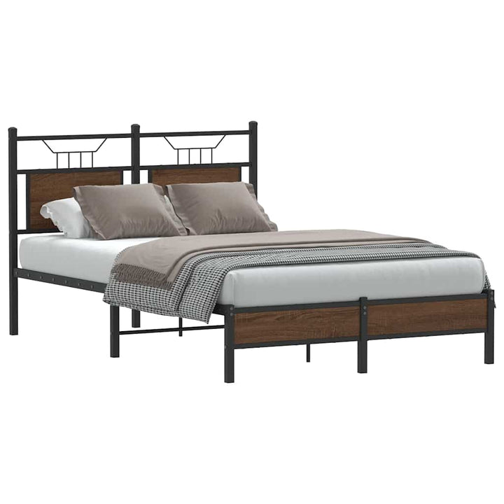 sengeramme 120x200 cm uden madras konstrueret træ brunt eg