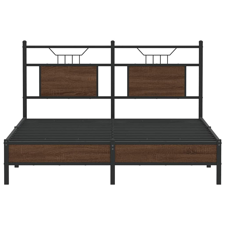 sengeramme 137x190 cm uden madras konstrueret træ brunt eg