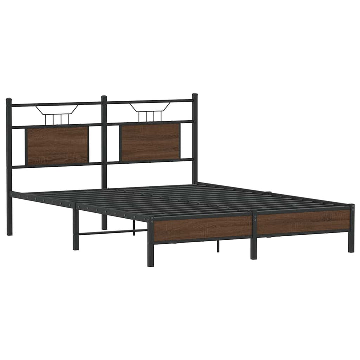 sengeramme 140x190 cm uden madras konstrueret træ brunt eg