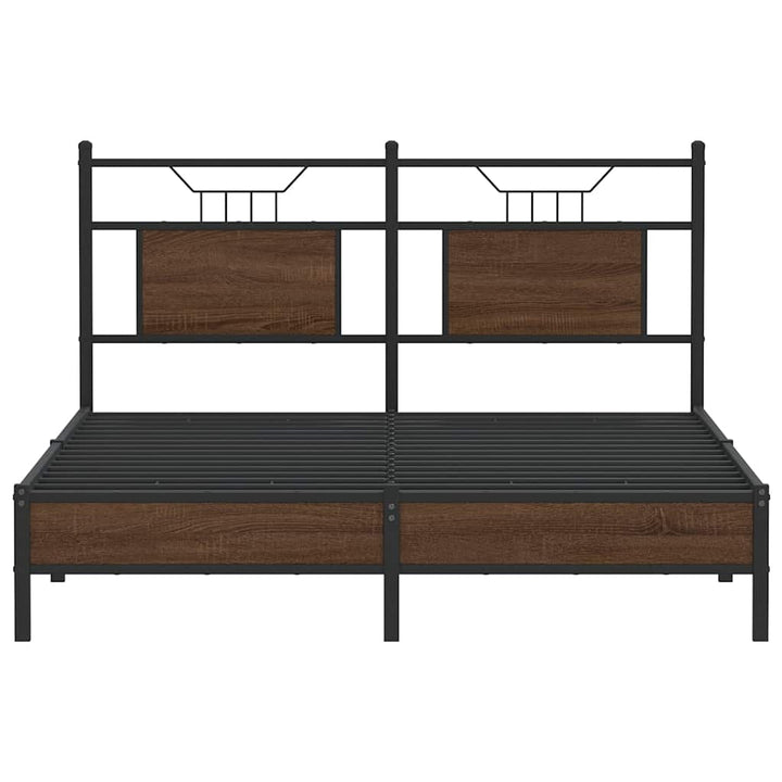sengeramme 140x190 cm uden madras konstrueret træ brunt eg
