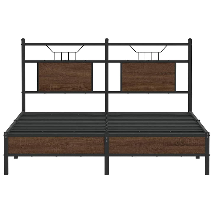 sengeramme 150x200 cm uden madras konstrueret træ brunt eg