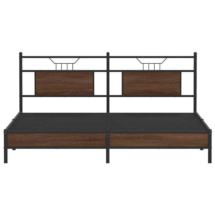 sengeramme 160x200 cm uden madras konstrueret træ brunt eg