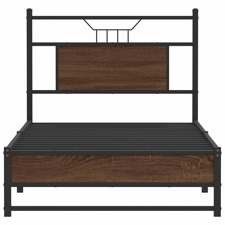 sengeramme 75x190 cm uden madras konstrueret træ brunt eg