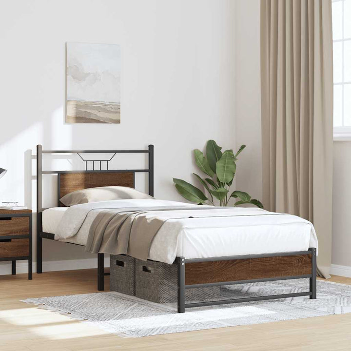 sengeramme 80x200 cm uden madras konstrueret træ brunt eg