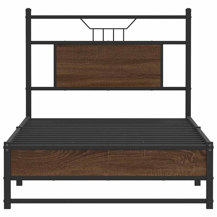 sengeramme 80x200 cm uden madras konstrueret træ brunt eg