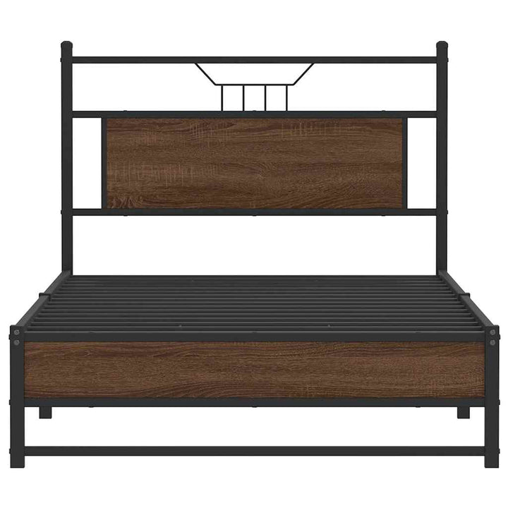 sengeramme 100x200 cm uden madras konstrueret træ brunt eg