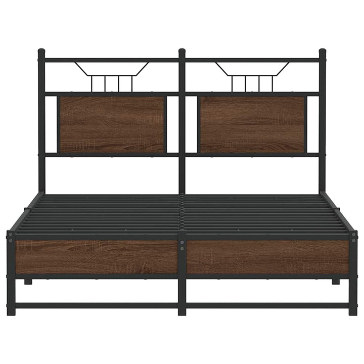 sengeramme 120x190 cm uden madras konstrueret træ brunt eg