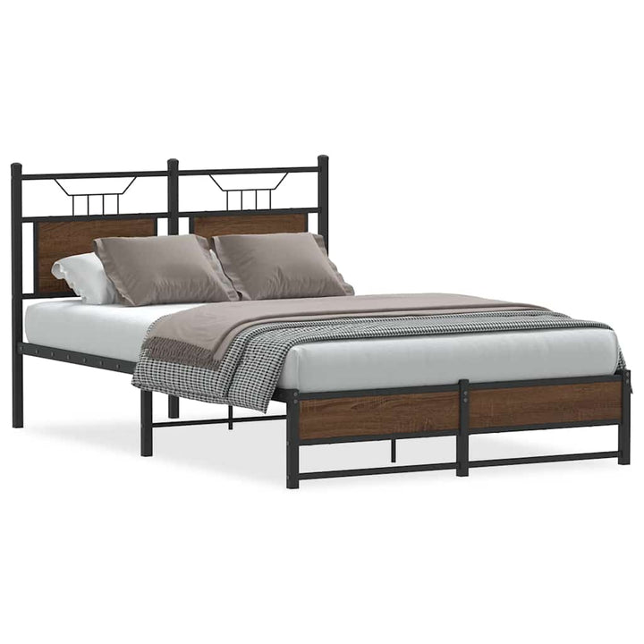 sengeramme 120x200 cm uden madras konstrueret træ brunt eg
