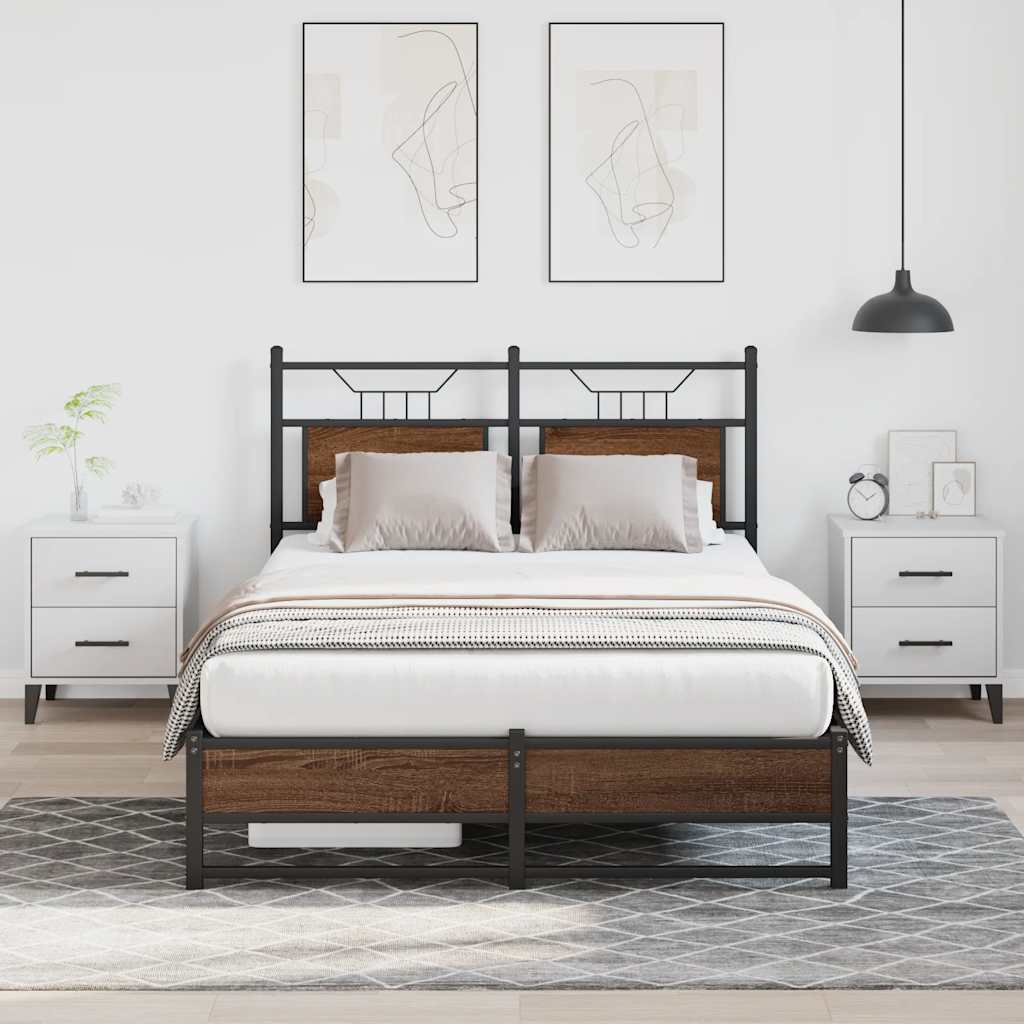 sengeramme 120x200 cm uden madras konstrueret træ brunt eg