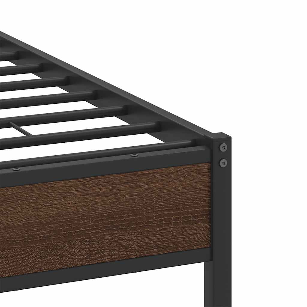 sengeramme 120x200 cm uden madras konstrueret træ brunt eg