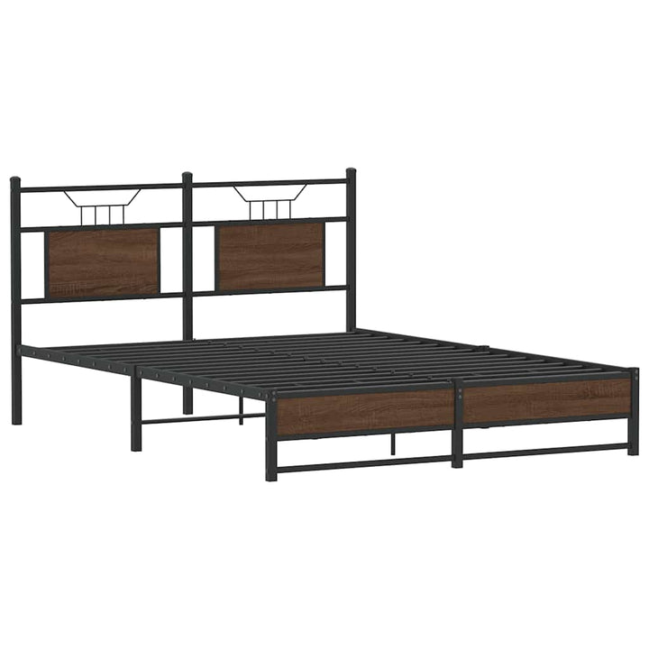 sengeramme 137x190 cm uden madras konstrueret træ brunt eg