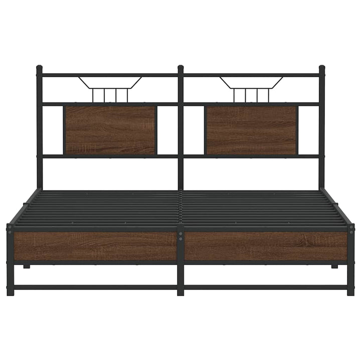 sengeramme 140x190 cm uden madras konstrueret træ brunt eg