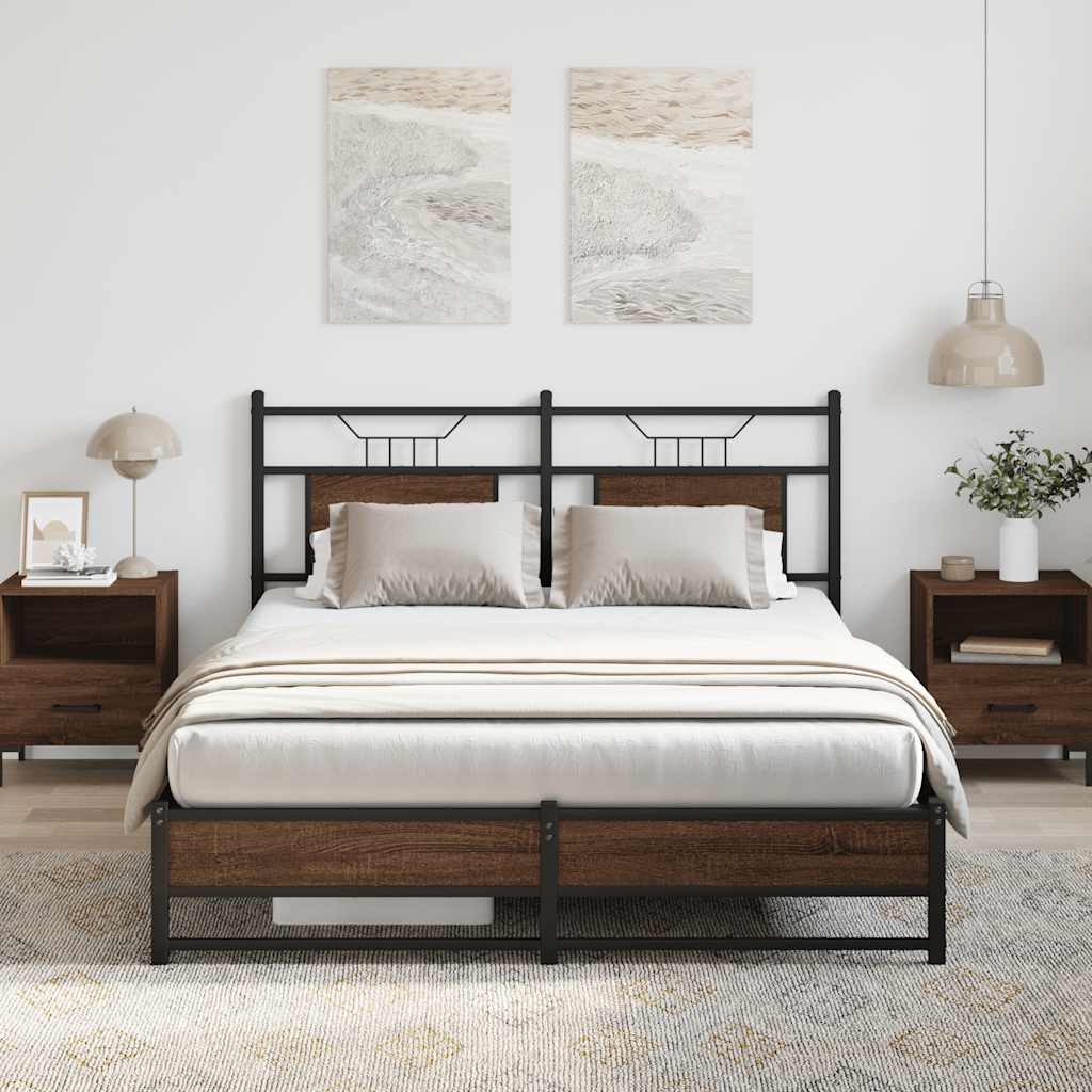sengeramme 150x200 cm uden madras konstrueret træ brunt eg