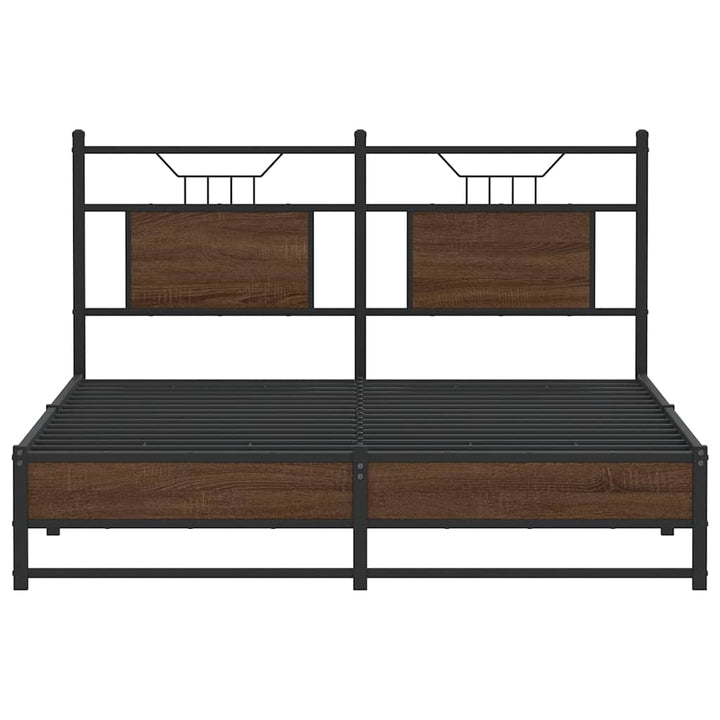 sengeramme 150x200 cm uden madras konstrueret træ brunt eg