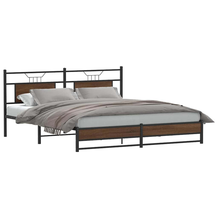 sengeramme 160x200 cm uden madras konstrueret træ brunt eg