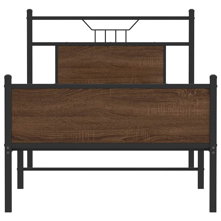 sengeramme 75x190 cm uden madras konstrueret træ brunt eg
