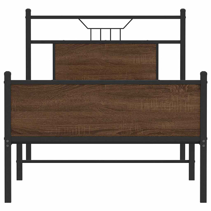 sengeramme 80x200 cm uden madras konstrueret træ brunt eg