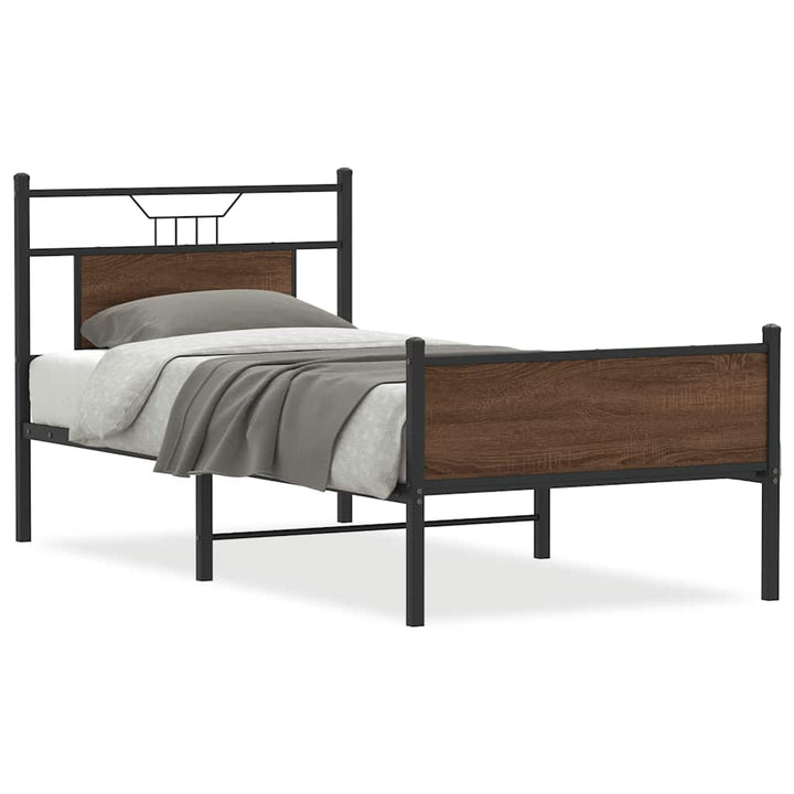 sengeramme 90x200 cm uden madras konstrueret træ brunt eg