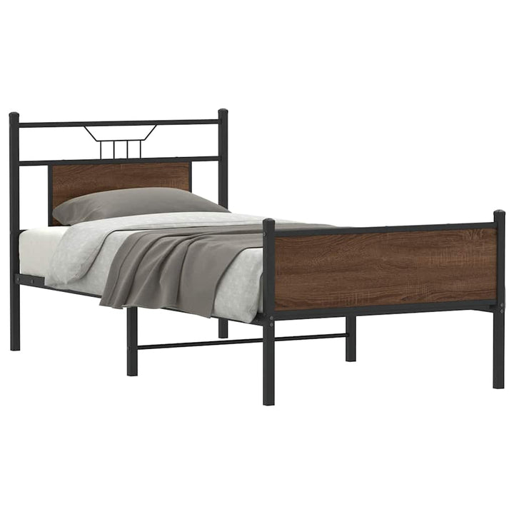 sengeramme 90x200 cm uden madras konstrueret træ brunt eg