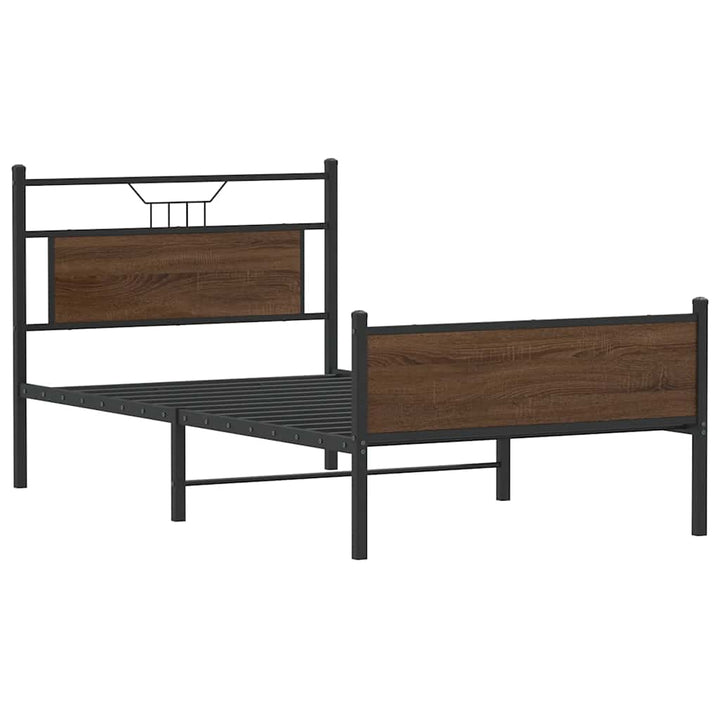 sengeramme 100x190 cm uden madras konstrueret træ brunt eg