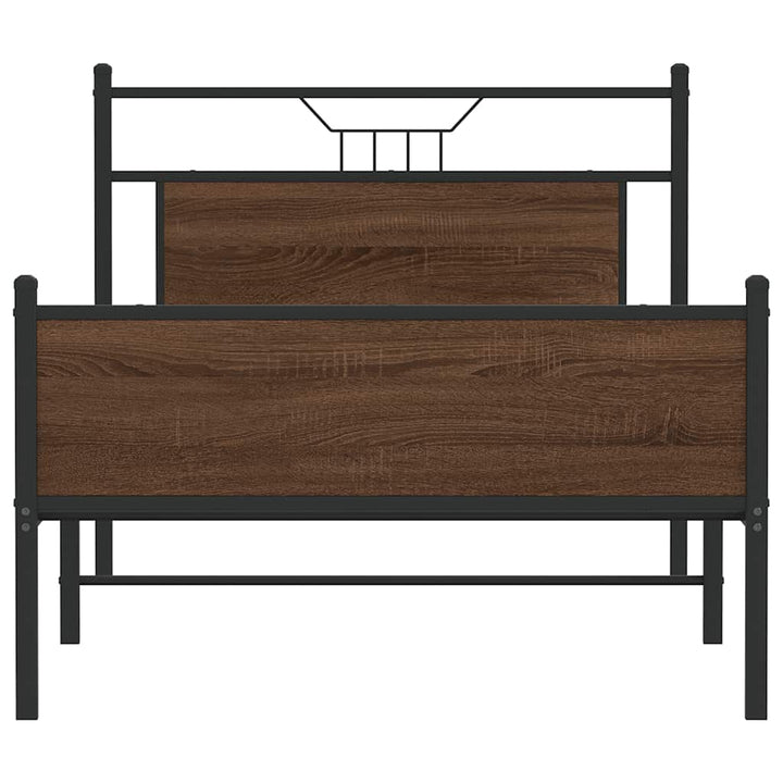 sengeramme 100x200 cm uden madras konstrueret træ brunt eg