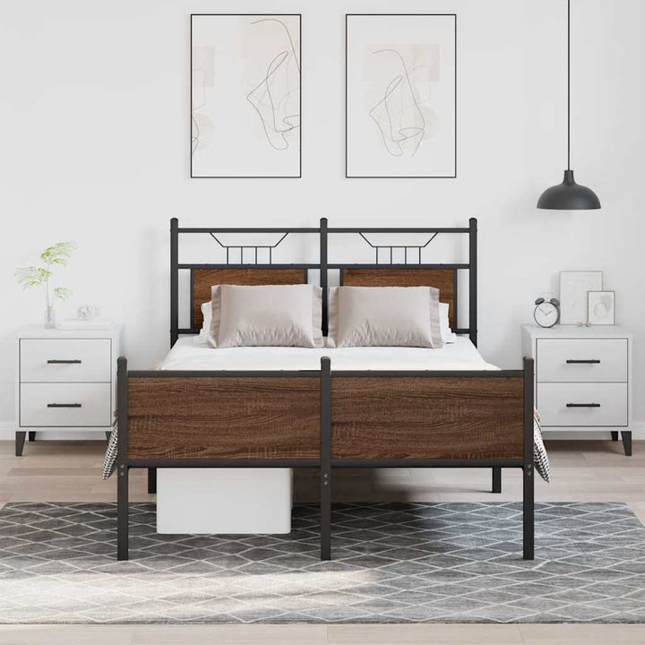 sengeramme 120x190 cm uden madras konstrueret træ brunt eg