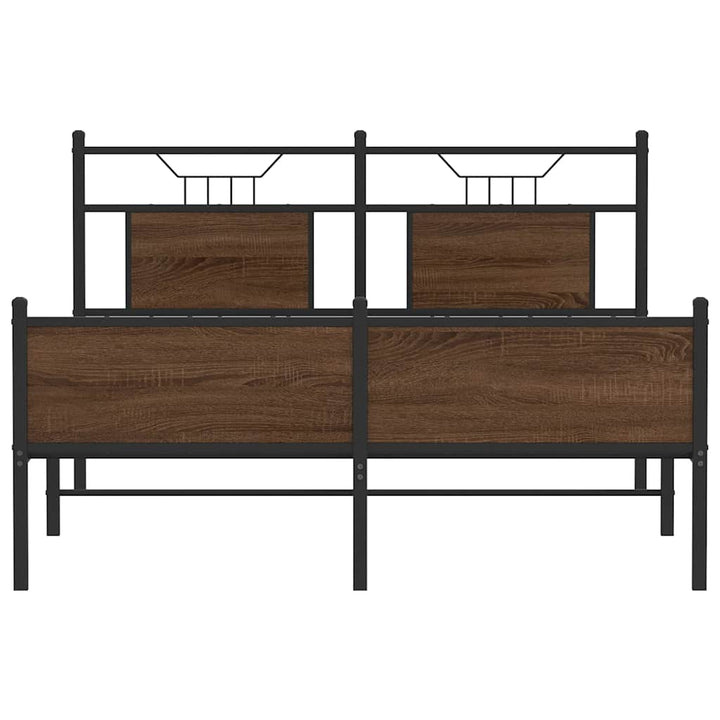 sengeramme 140x200 cm uden madras konstrueret træ brunt eg