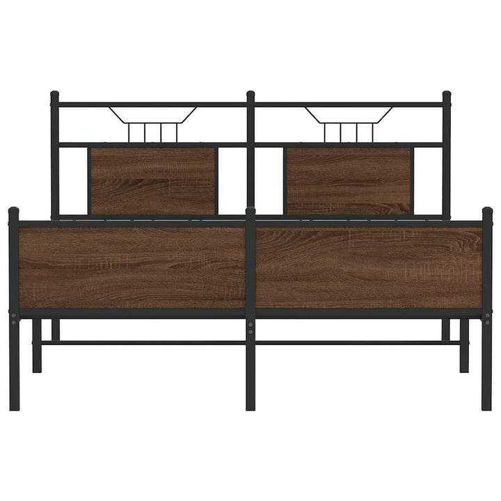 sengeramme 150x200 cm uden madras konstrueret træ brunt eg