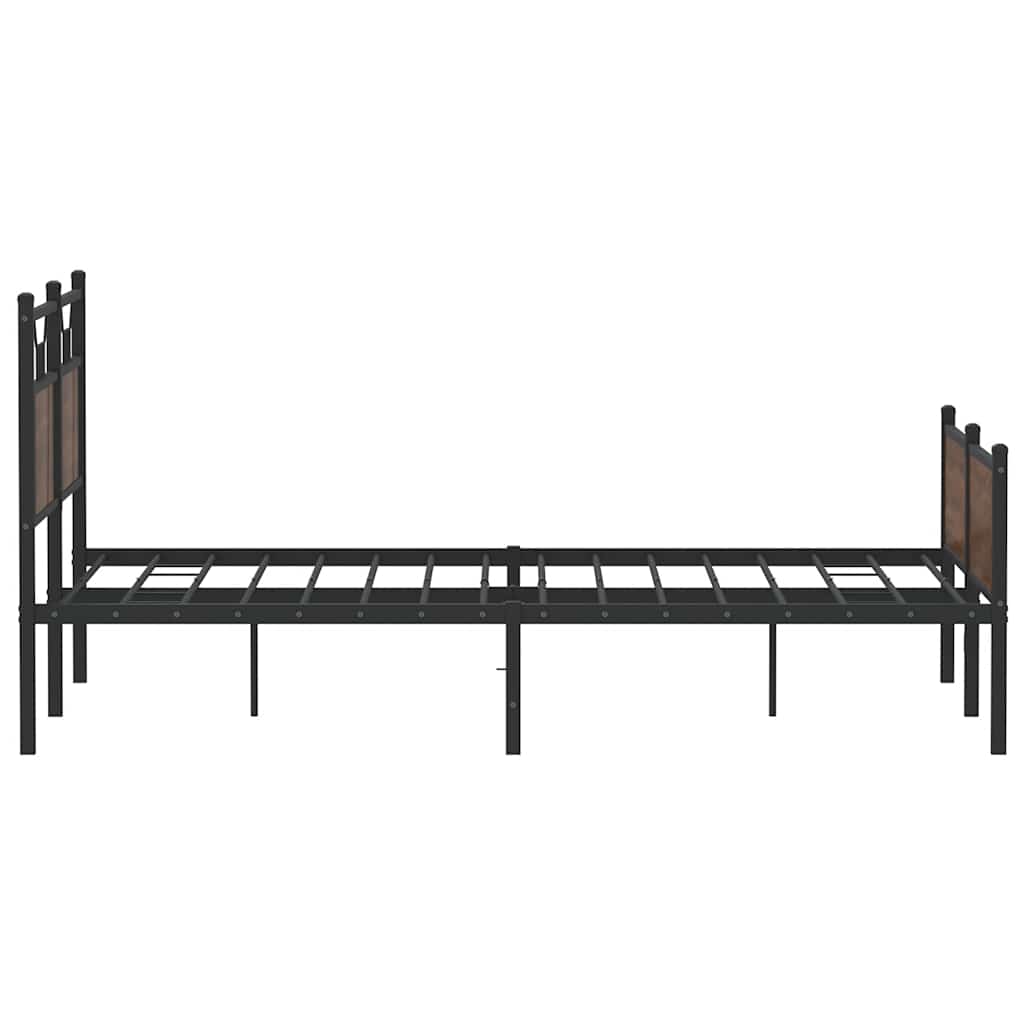 sengeramme 150x200 cm uden madras konstrueret træ brunt eg