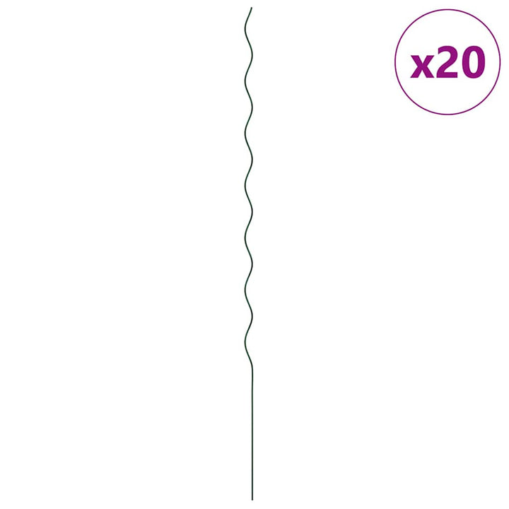 Plante støtte 20 stk. Grøn 170 x 0,6 x 0,6 cm Stål