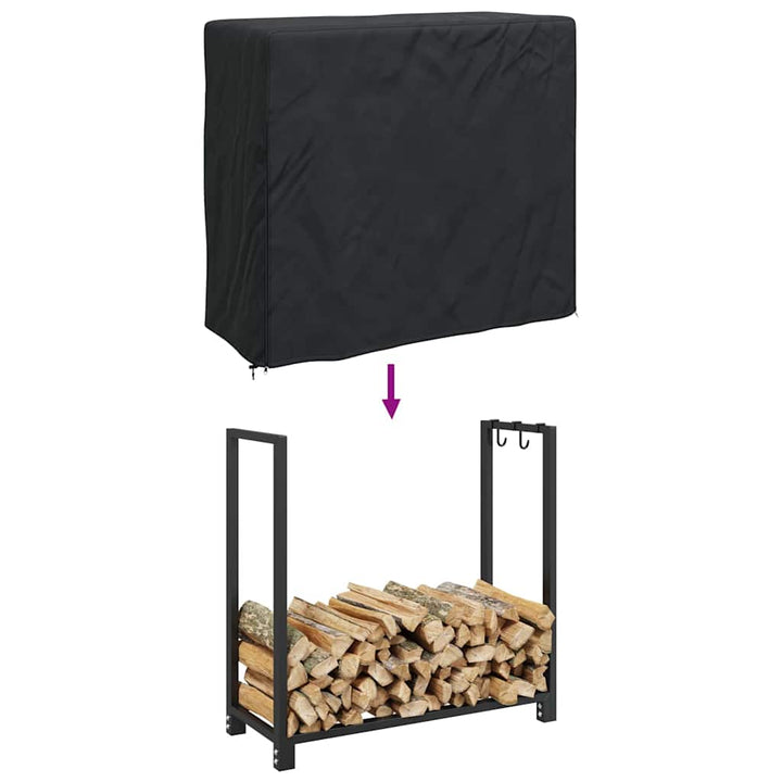 Brændestabelafdækning Sort 61 x 122 x 106 cm 600D Oxford Stof