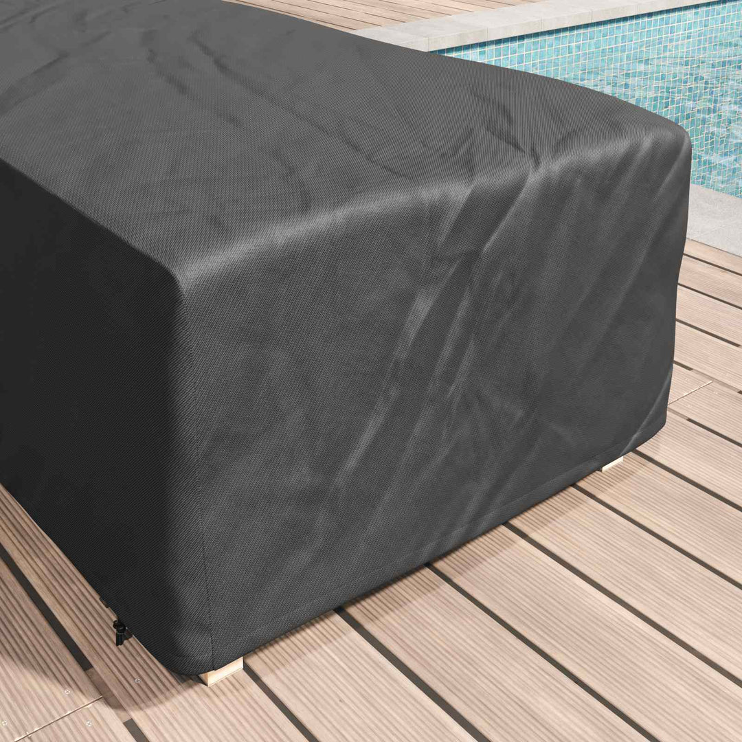 Liggestolsbetræk Ensfarvet Sort 74 x 210 x 40 cm Stof
