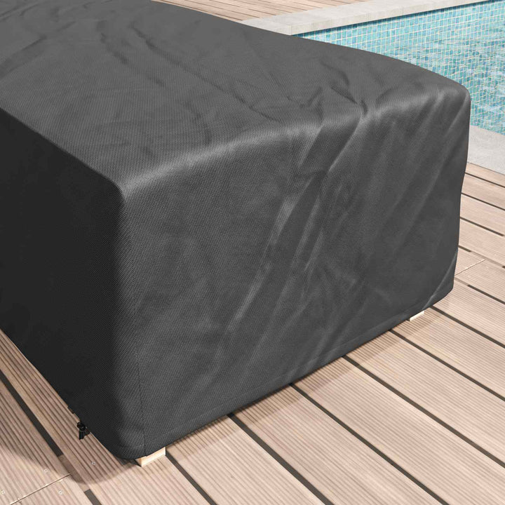 Liggestolsbetræk Ensfarvet Sort 74 x 210 x 40 cm Stof