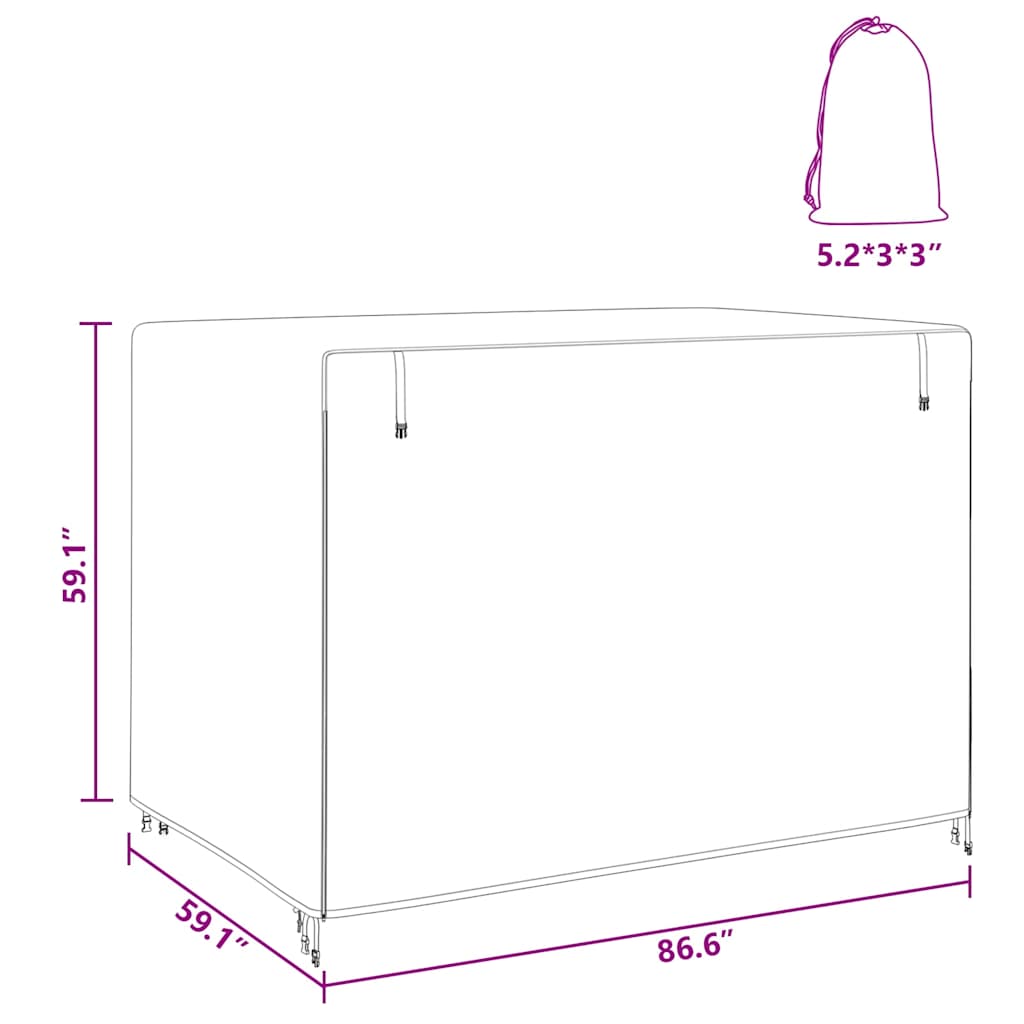 Overtræk til udendørs gynge 220 x 150 x 150 cm 420D Oxford Stof