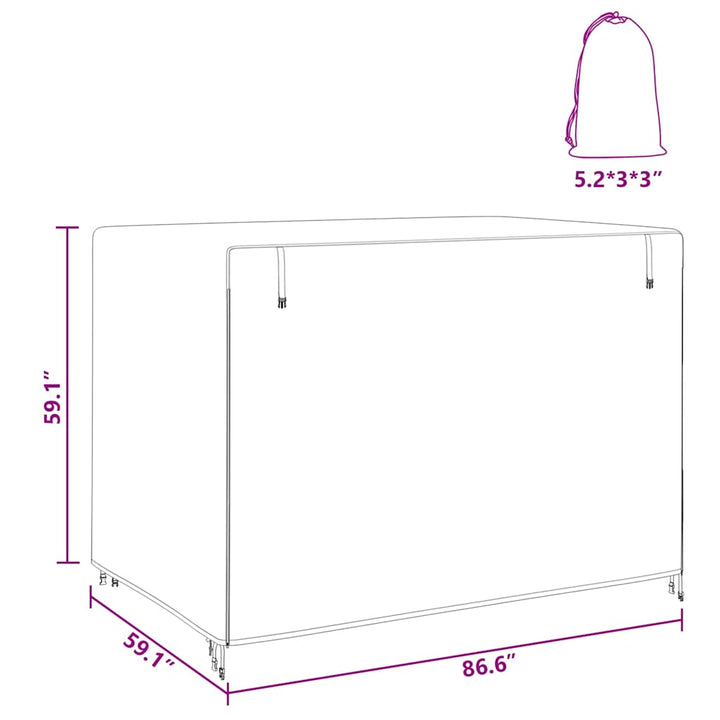 Overtræk til udendørs gynge 220 x 150 x 150 cm 420D Oxford Stof