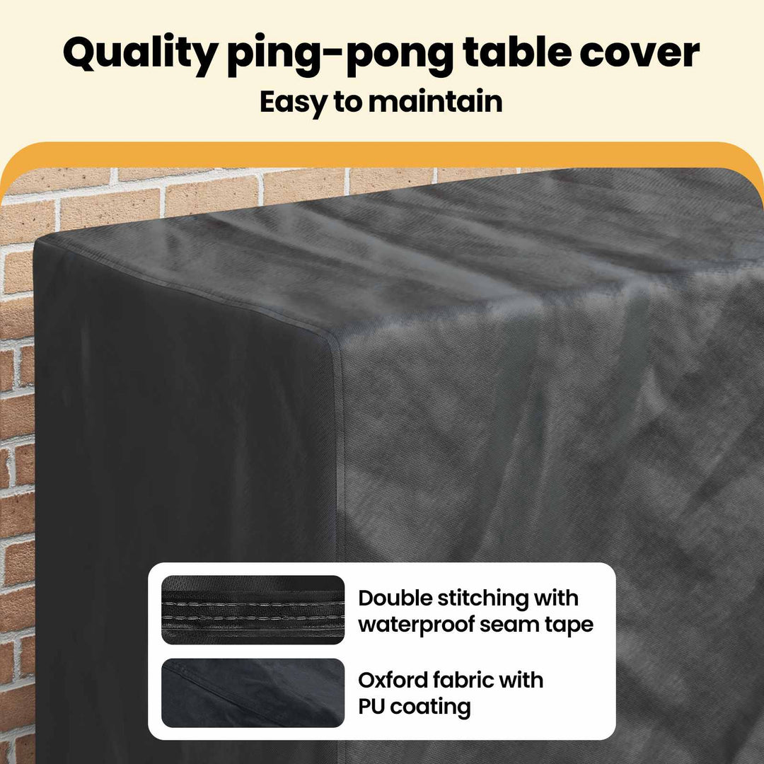 Pingpong borddække Ensfarvet Sort 165 x 70 x 185 cm Stof