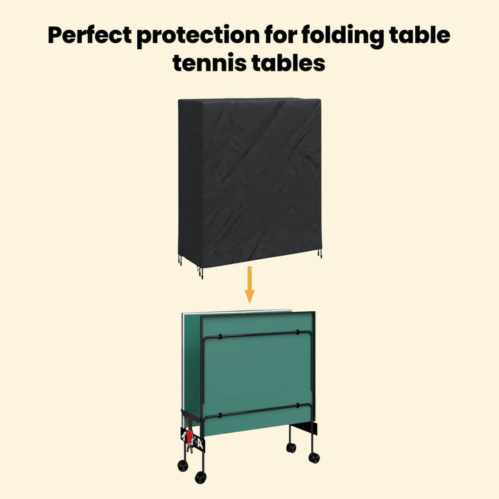 Pingpong borddække Ensfarvet Sort 165 x 70 x 185 cm Stof