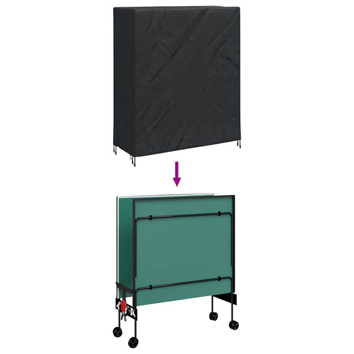 Pingpong borddække Ensfarvet Sort 165 x 70 x 185 cm Stof
