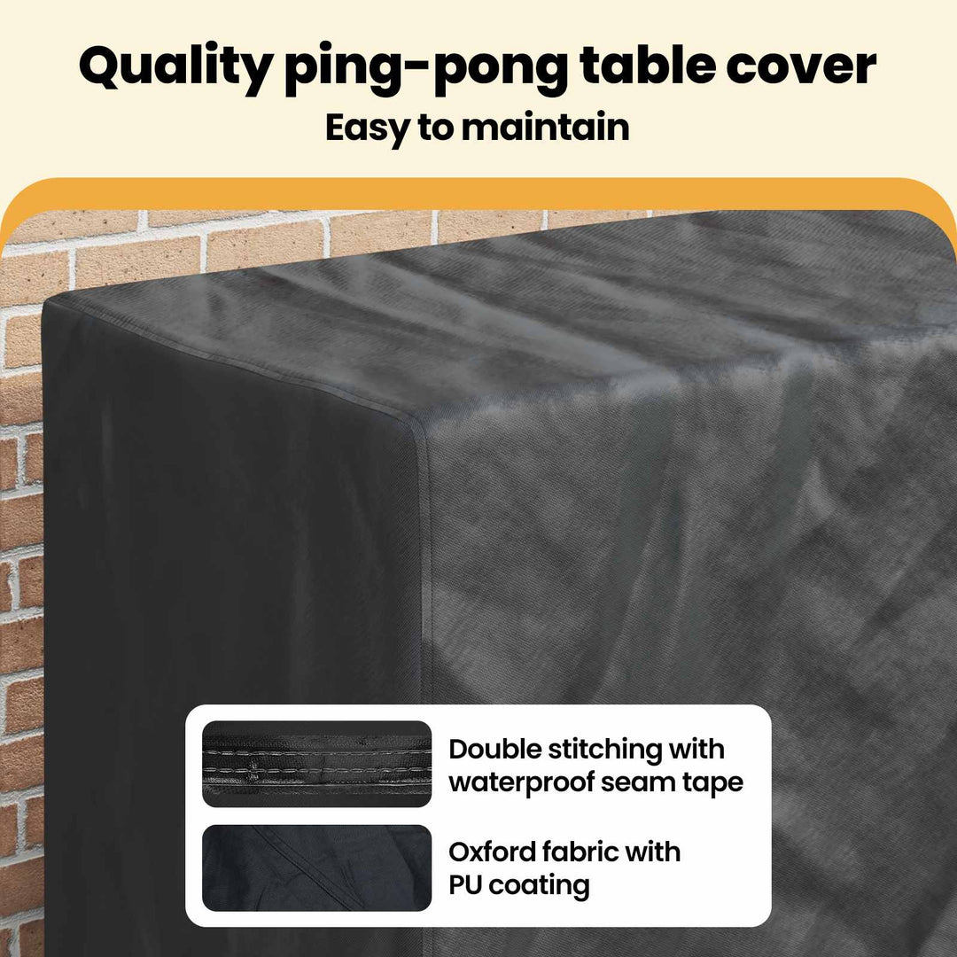 Pingpong borddække Ensfarvet Sort 165 x 70 x 185 cm Stof