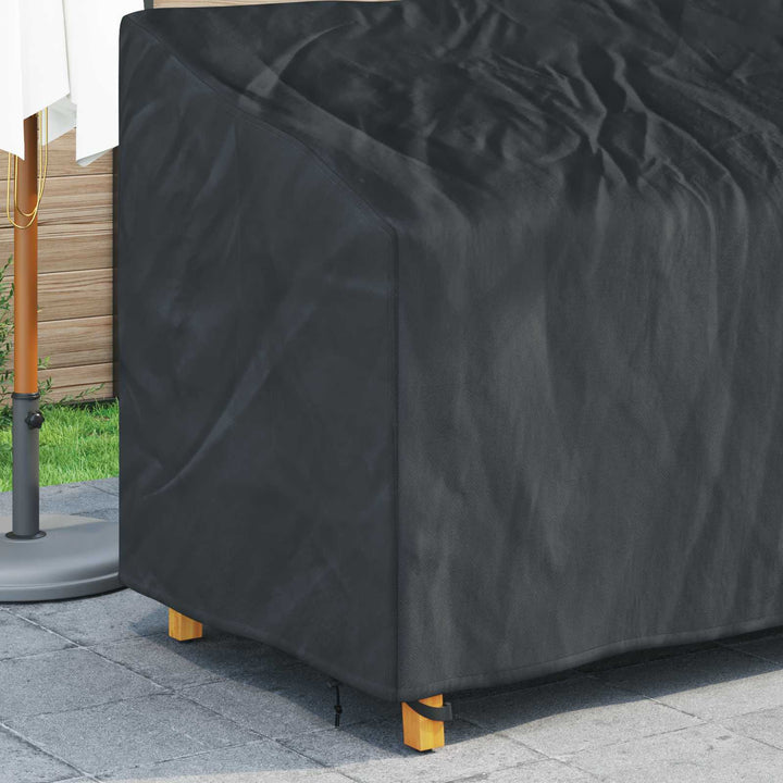 Havebænkkappe Sort 185 x 85 x 65 / 94 cm 600D Oxford Stof