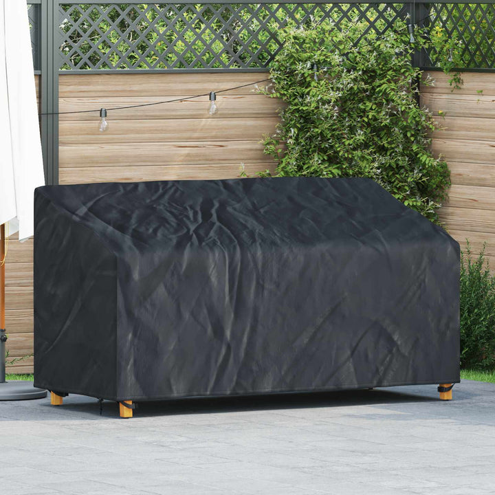 Havebænkkappe Sort 185 x 85 x 65 / 94 cm 600D Oxford Stof