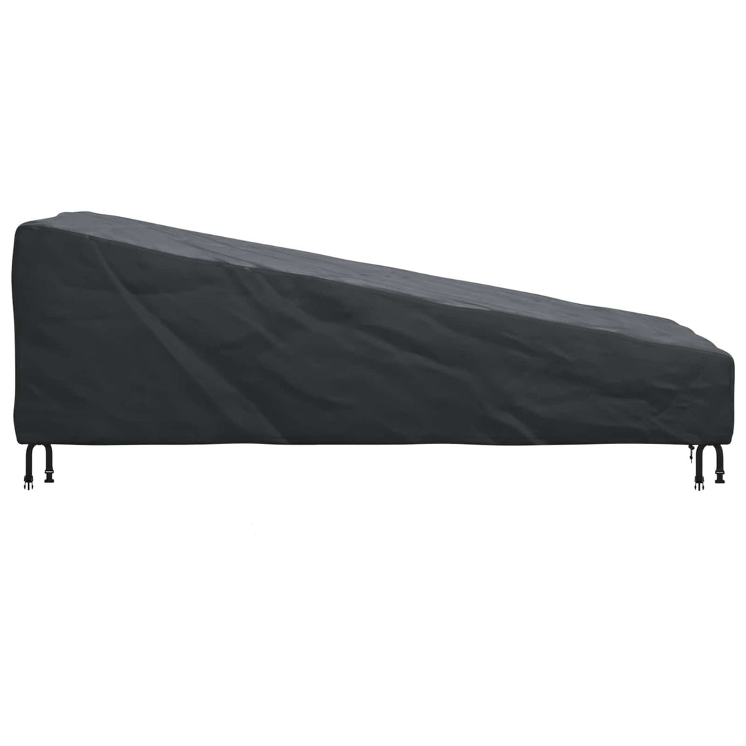 Udendørs møbelovertræk Sort 195 x 76 x 82 cm 600D Oxford Stof