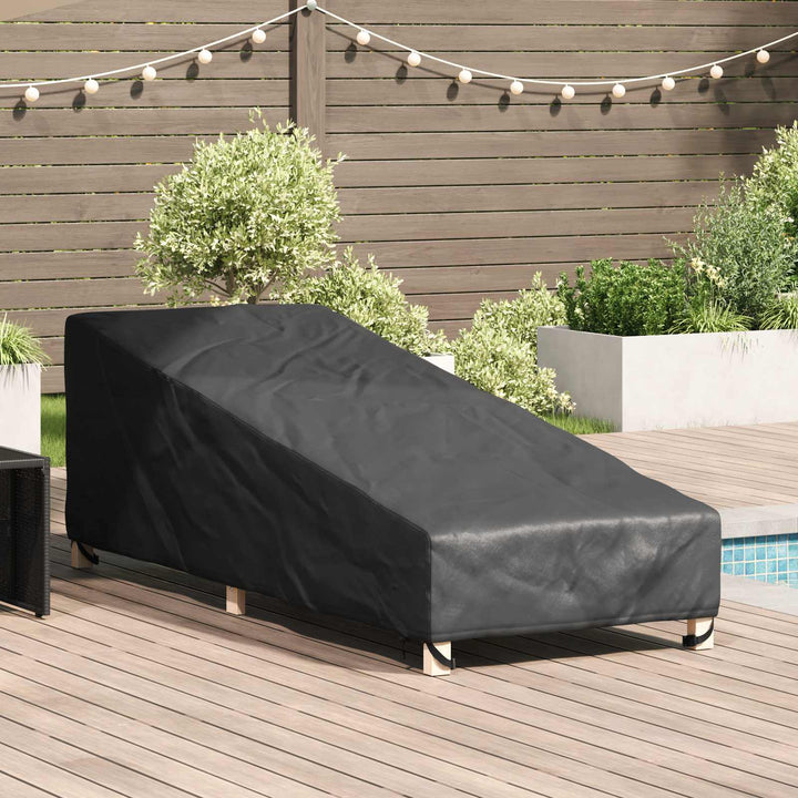 Udendørs møbelovertræk Sort 203 x 81 x 63 cm 600D Oxford Stof