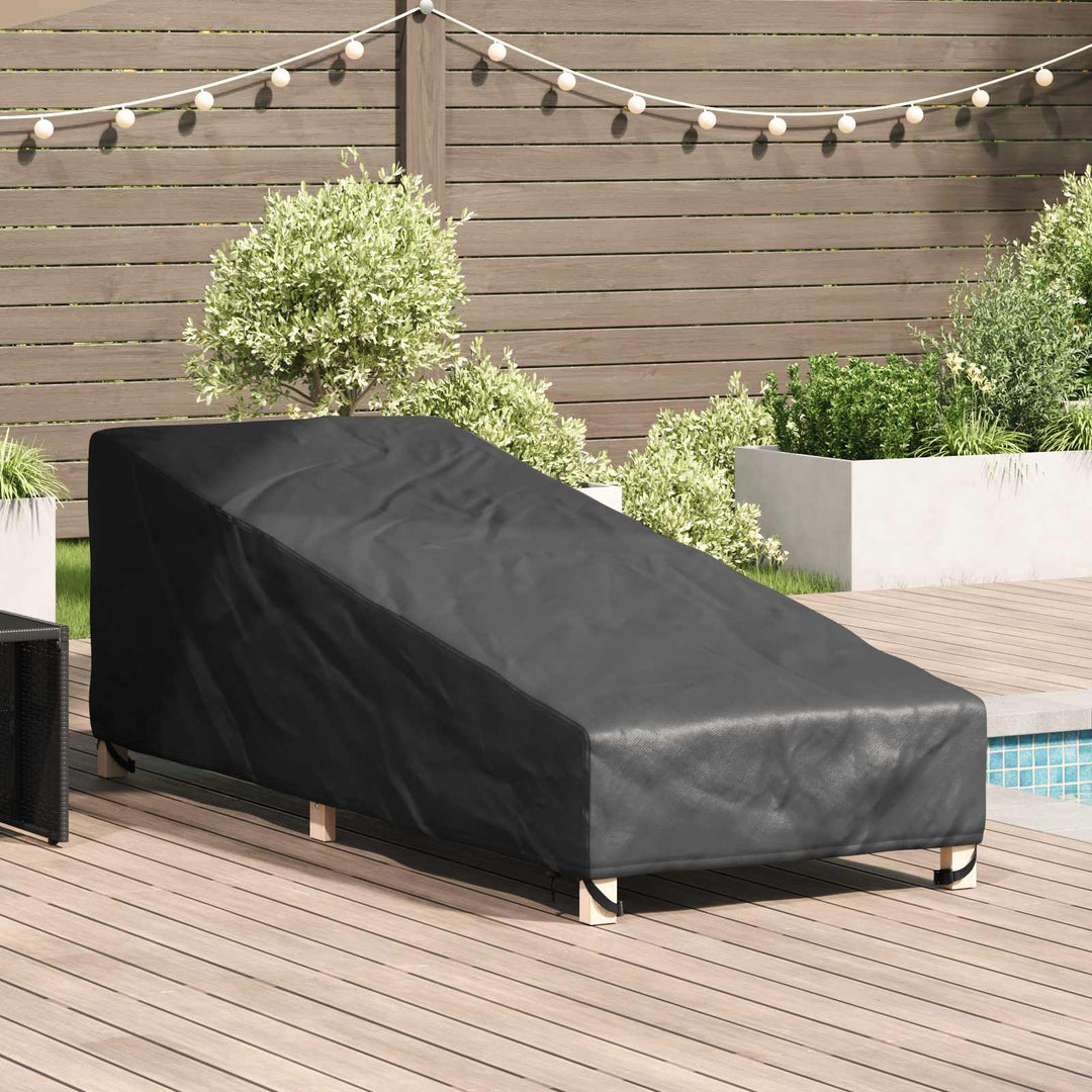 Udendørs møbelovertræk Sort 210 x 80 x 75 cm 600D Oxford Stof