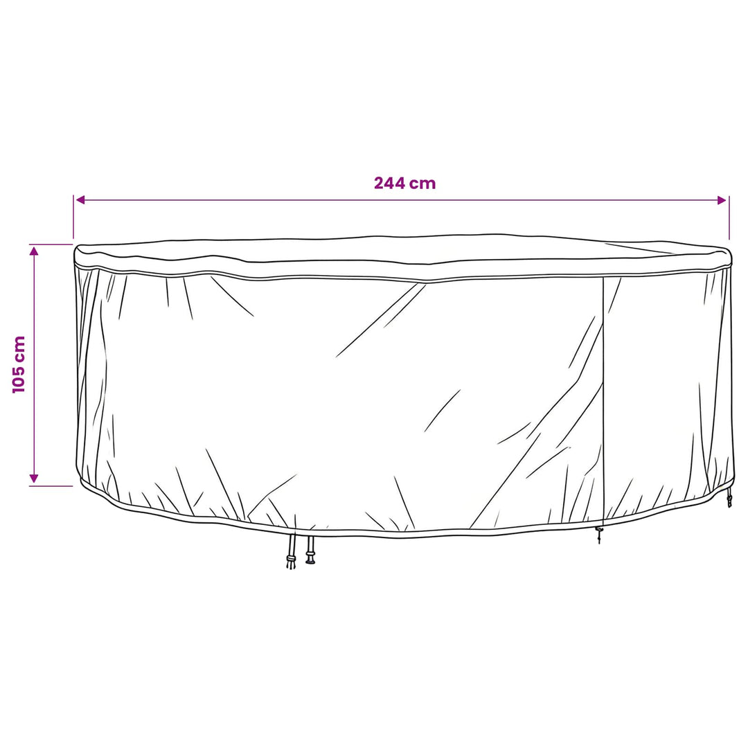 Møbelbetræk Sort 244 x 244 x 105 cm 420D Oxford Stof