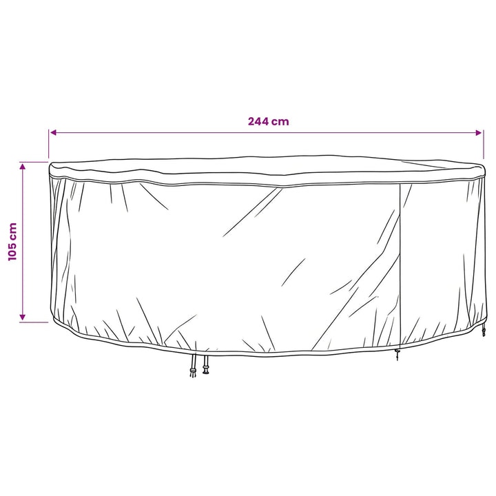 Møbelbetræk Sort 244 x 244 x 105 cm 420D Oxford Stof
