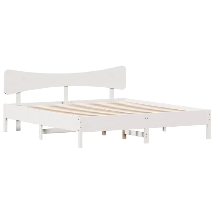 sengeramme uden madras 200x200 cm massivt fyrretræ hvid