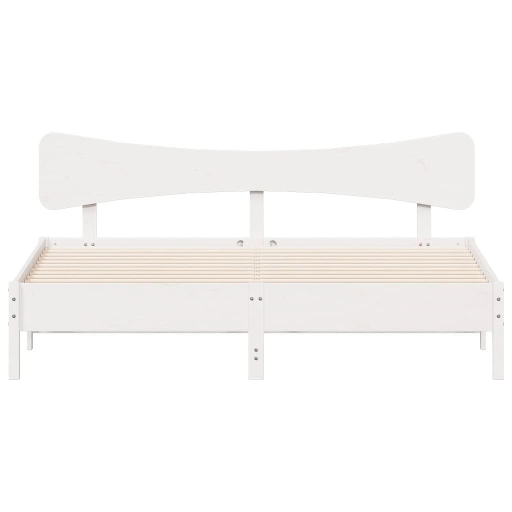 sengeramme uden madras 200x200 cm massivt fyrretræ hvid
