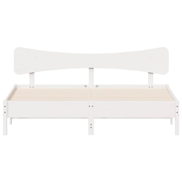 sengeramme uden madras 200x200 cm massivt fyrretræ hvid